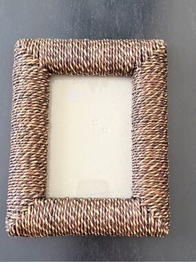 Woven Twisted Rope Photo Frame in Brown and Tan - Brand Unspecified